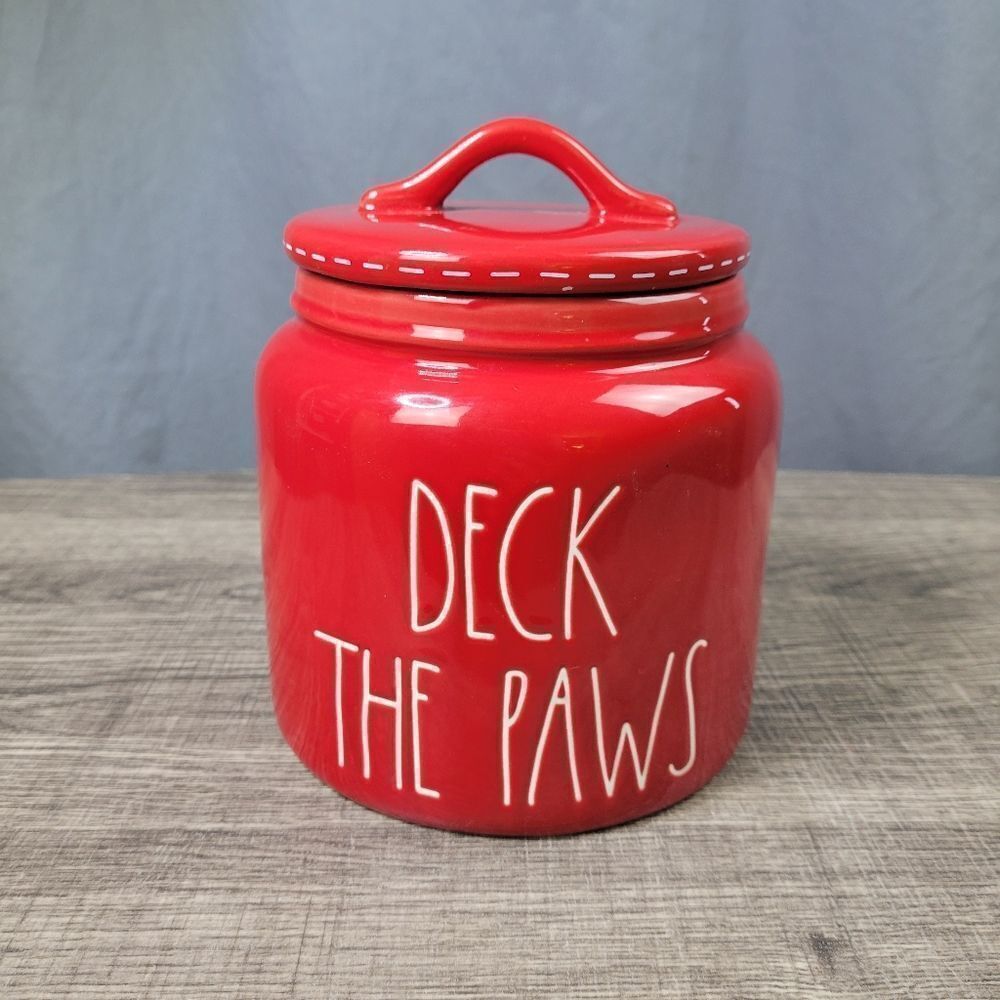 Rae‎ Dunn Artisan Collection Deck the Paws Dog Canister